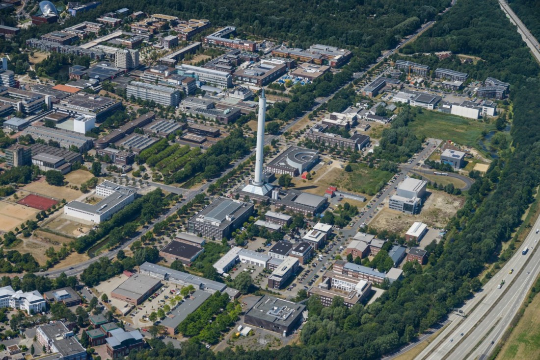 Technologiepark Bremen mit der Uni und dem Fallturm