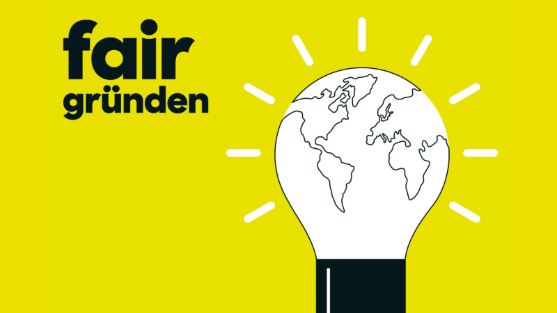 Logo fair gründen mit Glühbirne