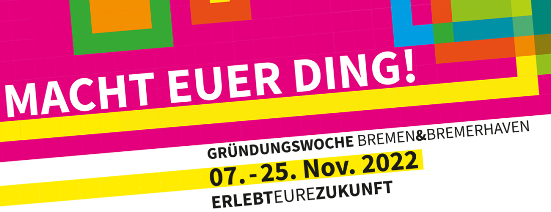 Banner zur Gründungswoche vom 7. bis 25. November