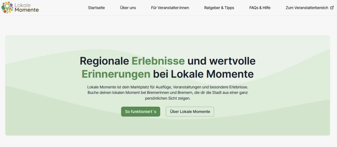 Die Website von Lokale Momente